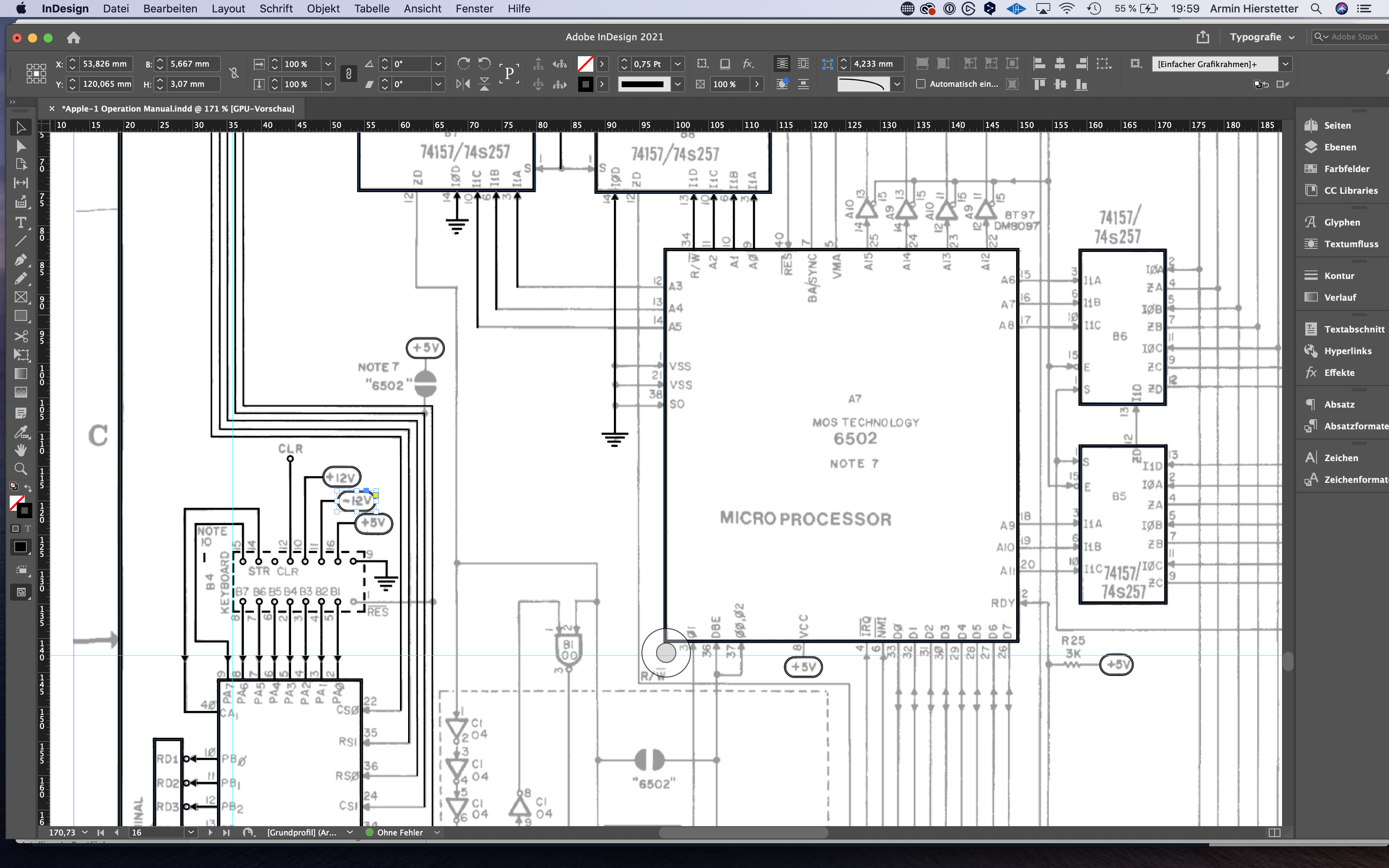 Rebuilding The Apple-1 Schematics With InDesign