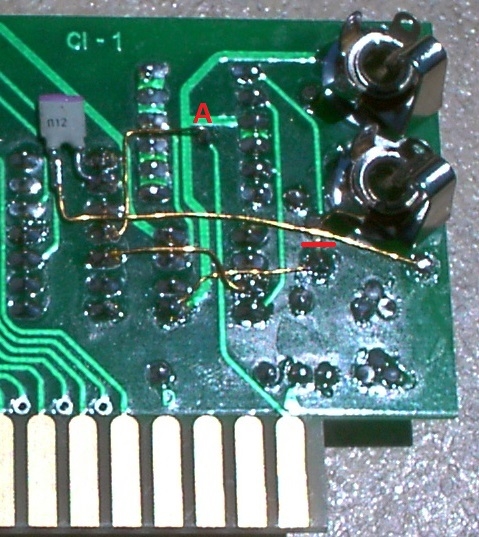 Volume LED mod: solder side of ACI card