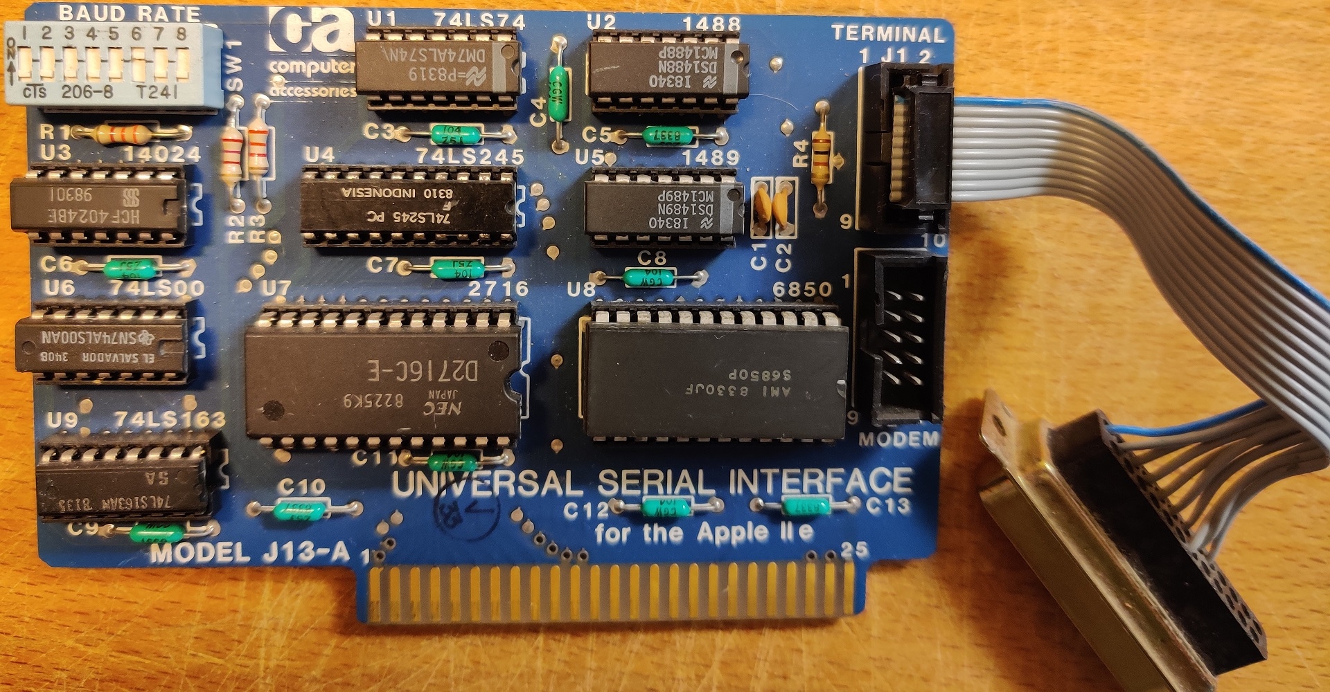 Universal Serial Interface Card Model J13-A for Apple IIe