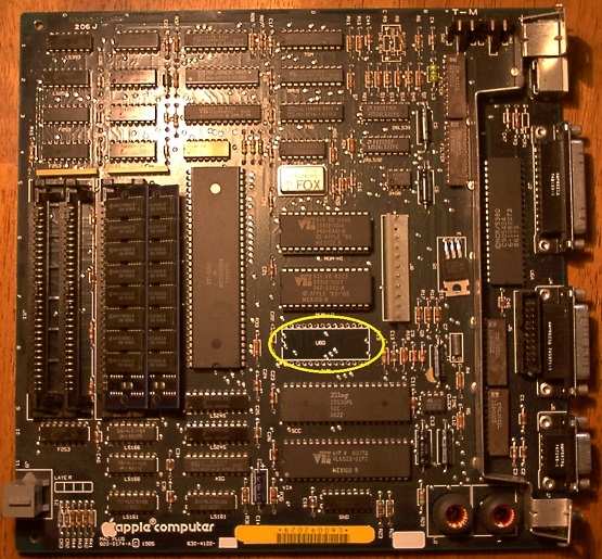 This Mac Plus motherboard donated a Rev.B IWM