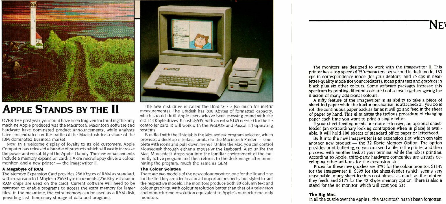 Apple ColorMonitor IIe IIc announced in Australia November 1985