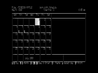 Time Trax II - calendar