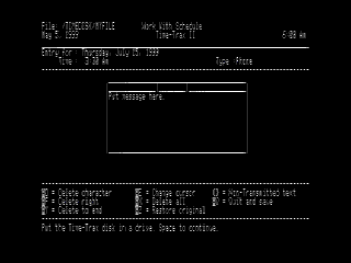 Time Trax II - put message